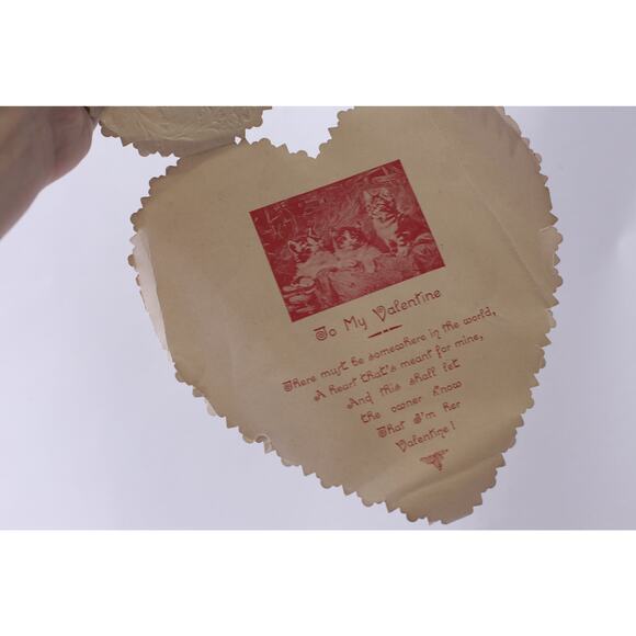 Victorian Girl Face in Floral Heart, To My Valentine, Used Greeting Card - Picture 2 of 3